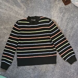 St John Sequin Evening Striped Crewneck Sweater For Women Size Small STUNNING!!